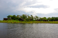 Our cabins from the water at Eagle I.