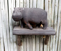 Hippo sculpture in camp